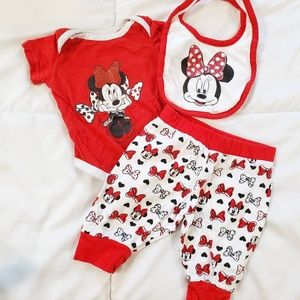 Disney minnie mouse baby girl's matching set